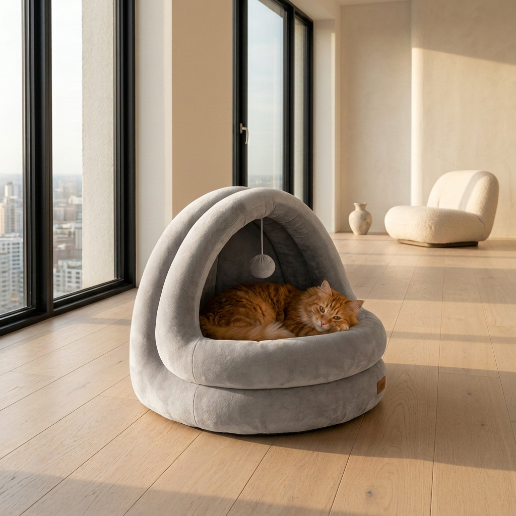 Cozy Crystal Velvet Cat & Small Dog Bed