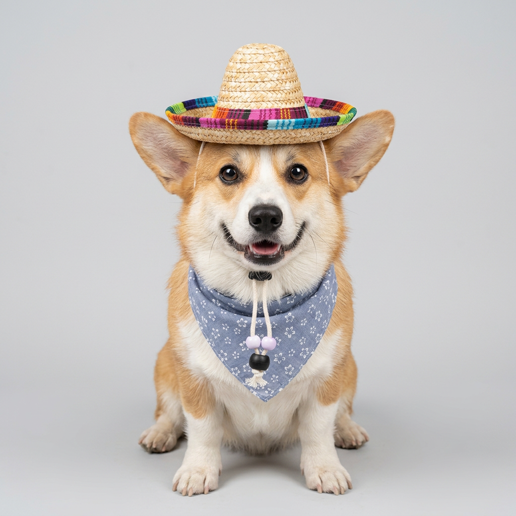 Pet Summer Hat & Bandana Set