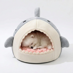 Shark-Shaped Cozy Cat & Dog Bed