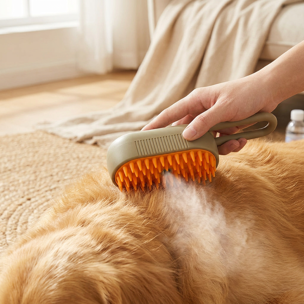 Electric Cat & Dog Steam Brush for Shedding & Massage