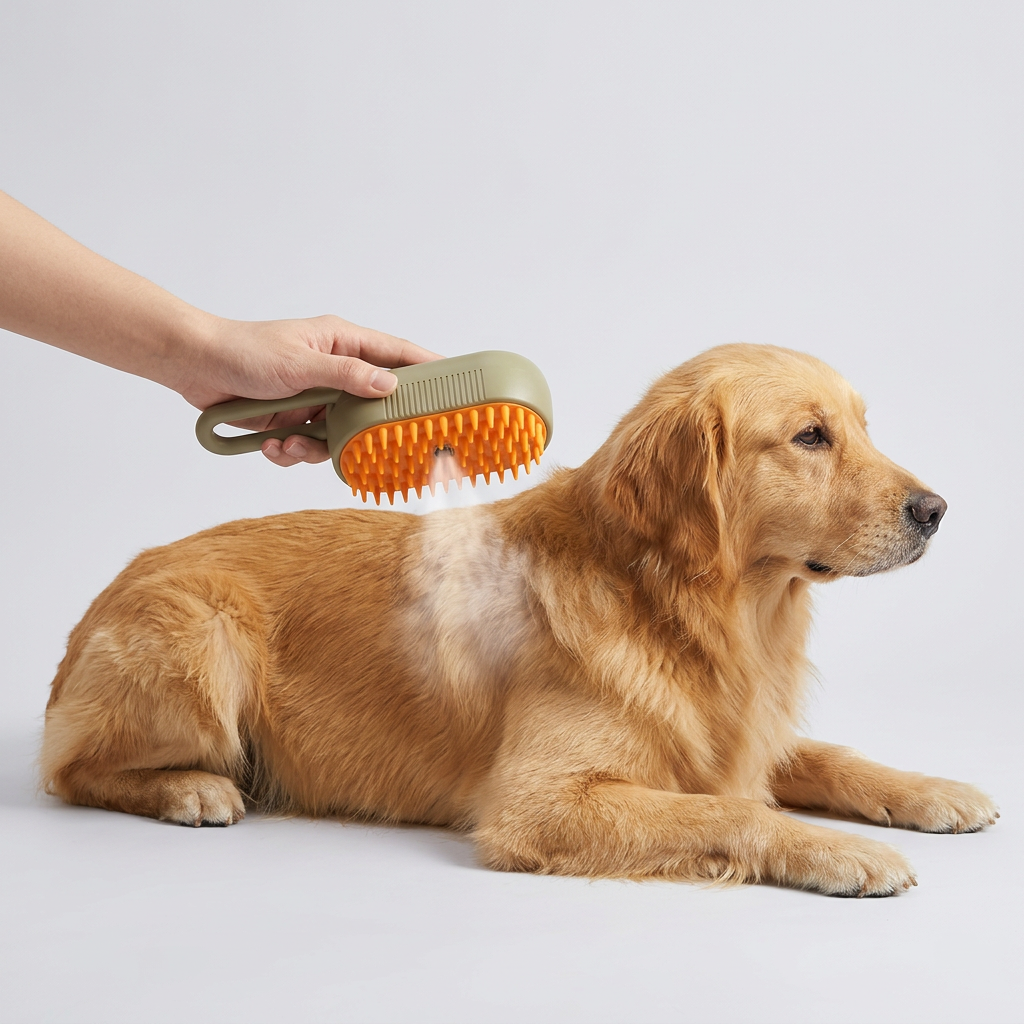 Electric Cat & Dog Steam Brush for Shedding & Massage