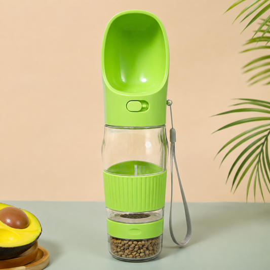 Portable 2-in-1 Dog Water Bottle & Feeder, Leak-Proof Travel Bottle