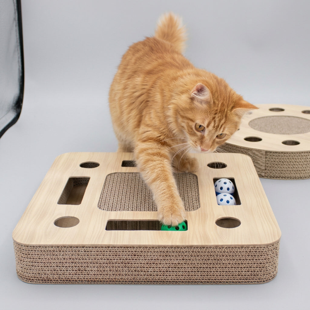 Corrugated Cardboard Cat Scratch Toy & Turntable